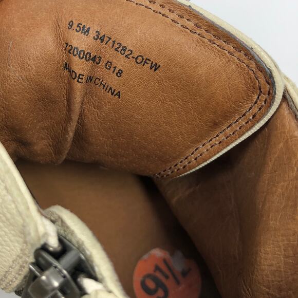 Frye Lena Hiker Sneakers Boots Leather High Top Lace Up Ivory Womens 9.5 - Picture 6 of 10